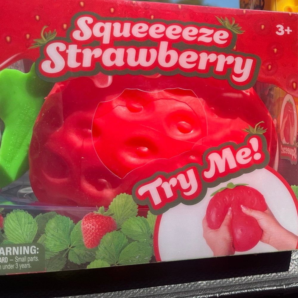 Super VIRAL & HARD find..Squeeze Strawberry Stress Relief Squishy Toy - Red